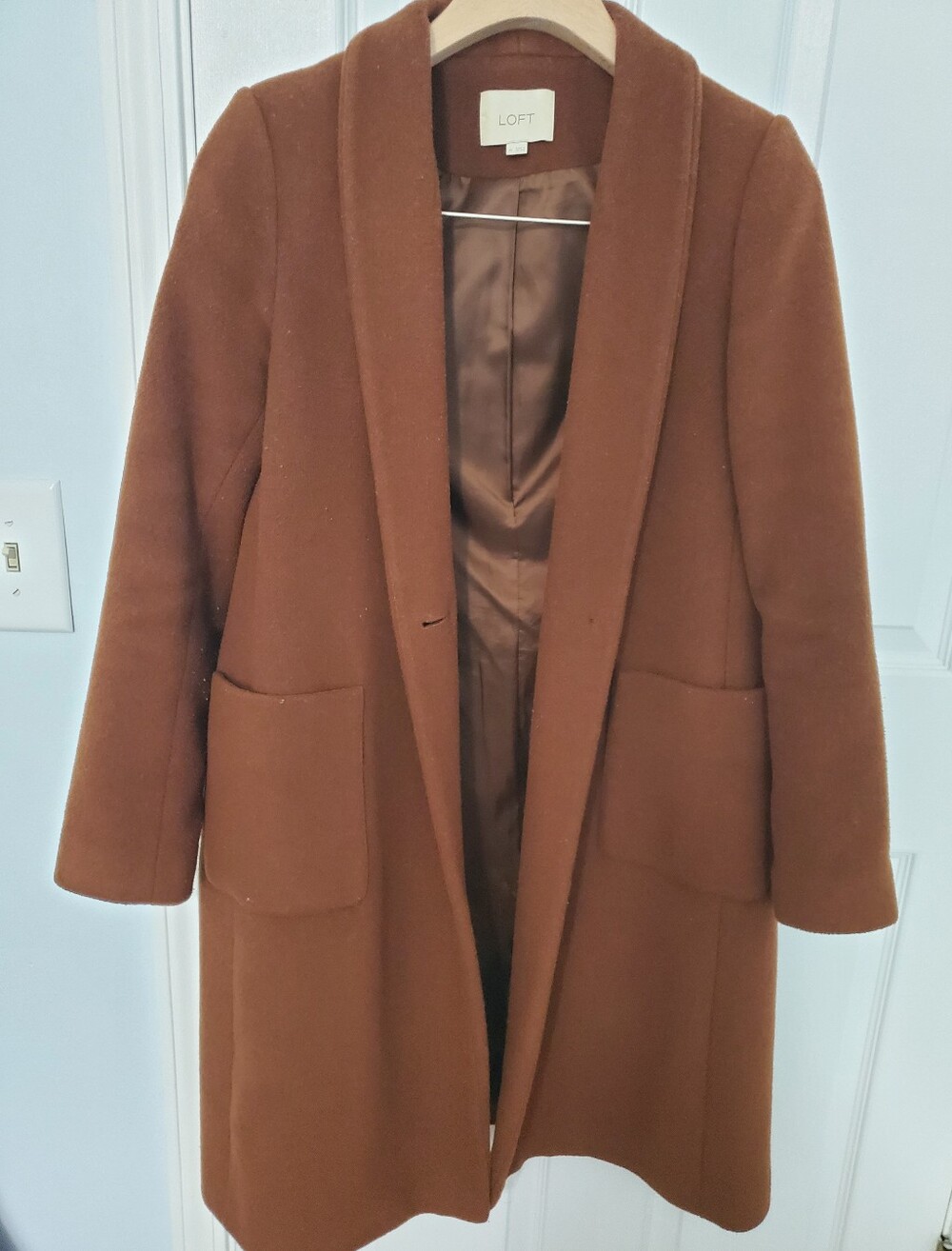 LOFT Brown Wool Long Coat